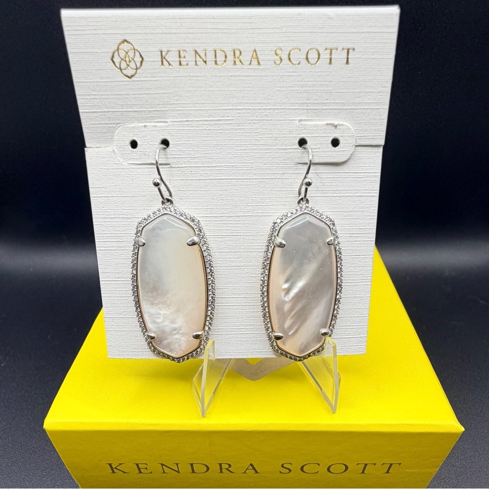 Kendra Scott Elle Drop Earrings Ivory MOP Pavé | Elevated Classic Boutique - Picture 2 of 6